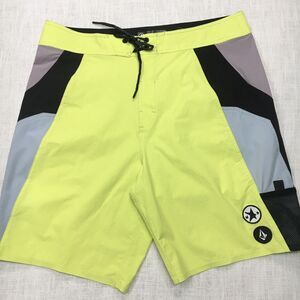 Volcom Board Shorts Men 36 Yellow Liberator Swim Shorts Noa Deane 9.5" Pockets